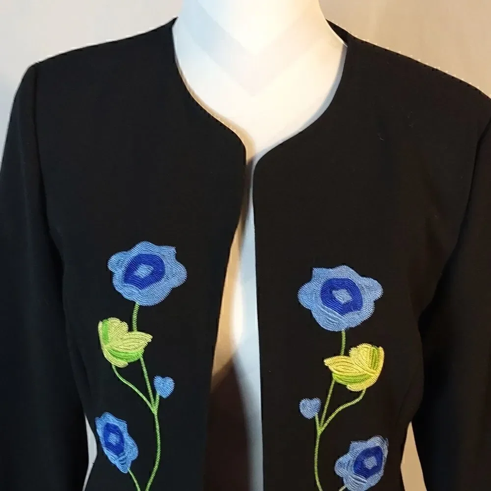 Russell Kemp Embroidered Open Front Jacket - Picture 2 of 7